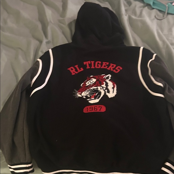 Polo by Ralph Lauren Black and Gray Varsity Jacket - Picture 4 of 4